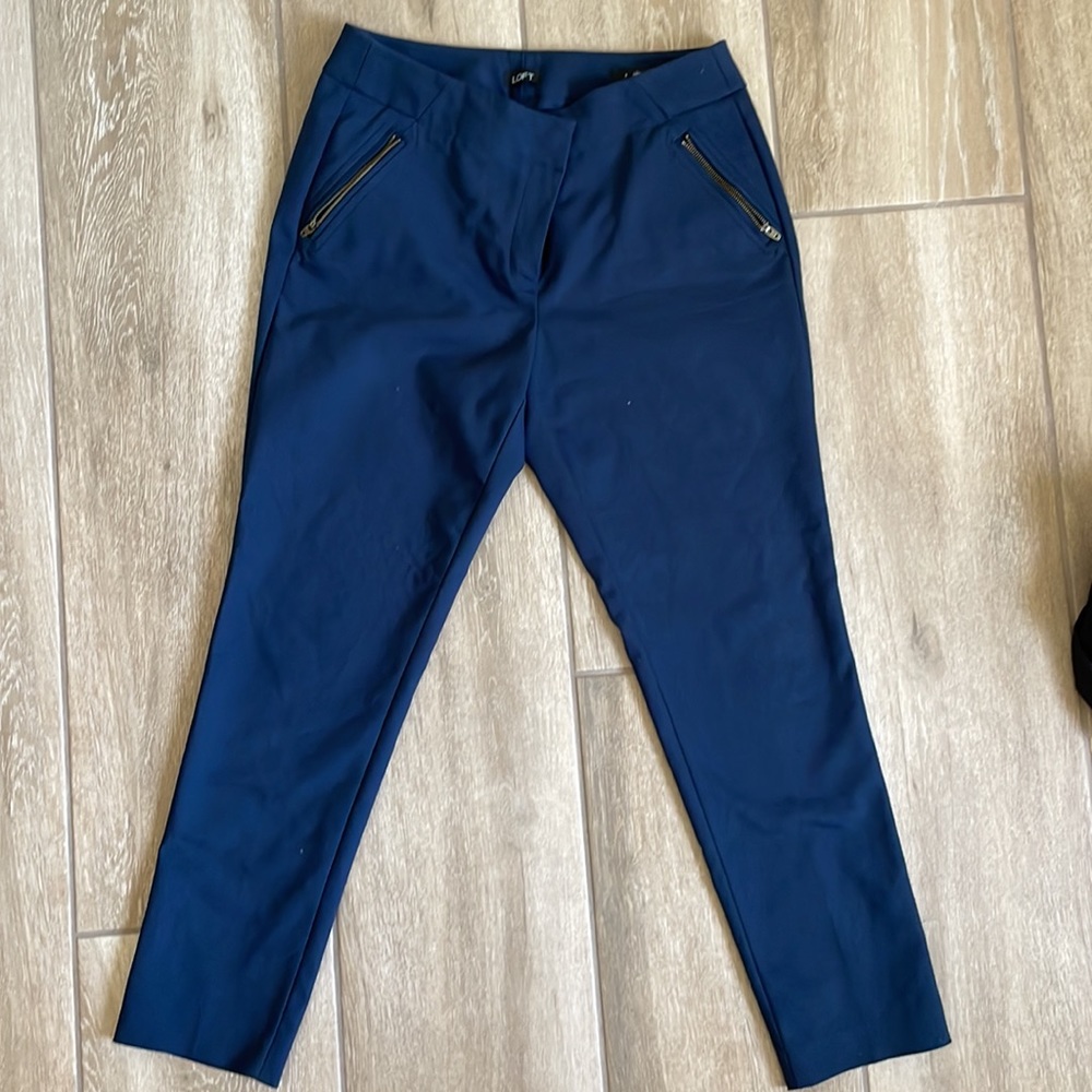 Loft Julie Skinny Curvy Fit Pants size 8 Teal color
